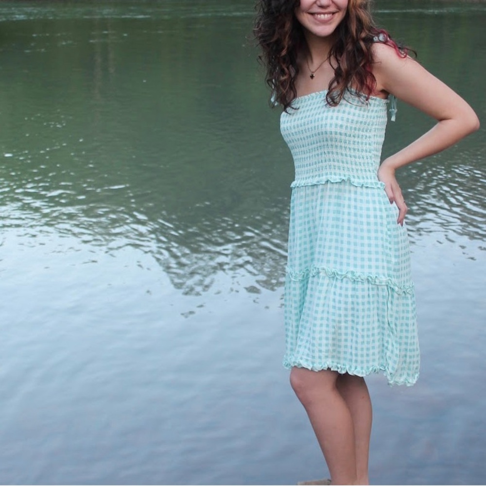 wild fable gingham dress 👒 tie strings for straps
